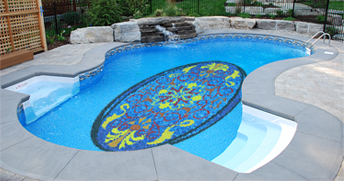pool_01 100 glass mosaic tiles murals for your bathroom, kitchen or swimming pool