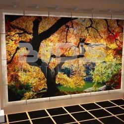 Glass Tile Mosaic Mural: Golden Autumn - lobby