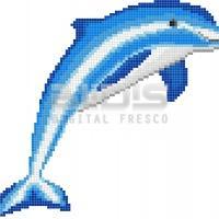 Mosaic Glass Tile - Dolphin