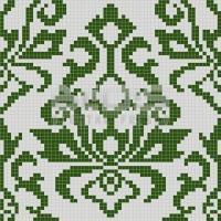 Glass Mosaic Repeating Pattern Module: Green Tribal