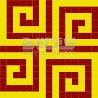 Glass Mosaic Repeating Pattern: Red-Yellow Spirals - pattern