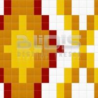 Glass Mosaic Repeating Pattern for Interior/Exterior Facing: Yellow Path - pattern