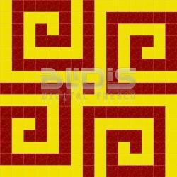 Glass Mosaic Repeating Pattern: Red-Yellow Spirals - pattern