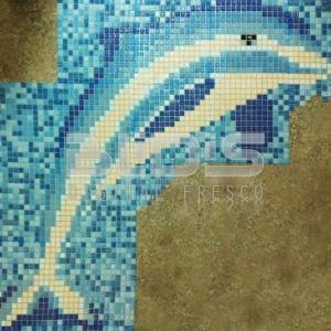Mosaic Glass Tile Figure - Dolphin