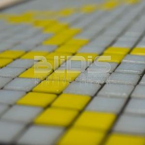 Glass Tile Repeating Pattern Module: Yellow Tracery