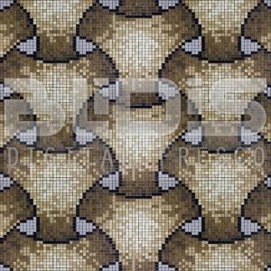 Glass Mosaic Repeating Pattern Module: Oval Rattan