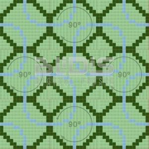 Glass Mosaic Repeating Pattern: Green Harmony - pattern tiled 90