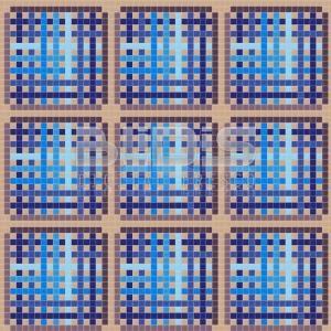Glass Tiles Repeating Pattern for Decotarive Facing: Blue Grid - pattern tiled