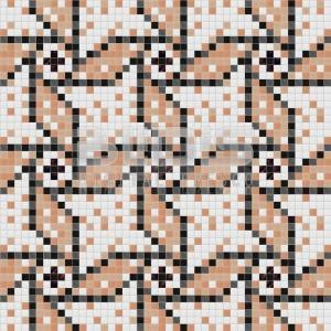 Glass Mosaic Repeating Pattern: Brown Vanes - pattern tiled